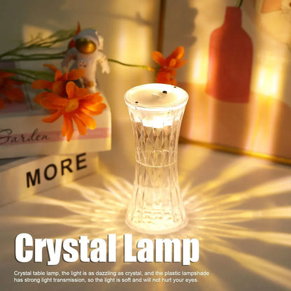 8440 Crystal Lamp Universal Night Light Soft Lighting Eye Protection For Nursery Study Bedroom Transparent Crystal Table Soft Lighting Multipurpose For Hotel For Office For Childrens Room (12pc Moq) - Zidbik