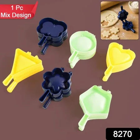 1 Pc Assorted Shape Plastic Snack Mould (Mix Design  1 Pc) - Zidbik