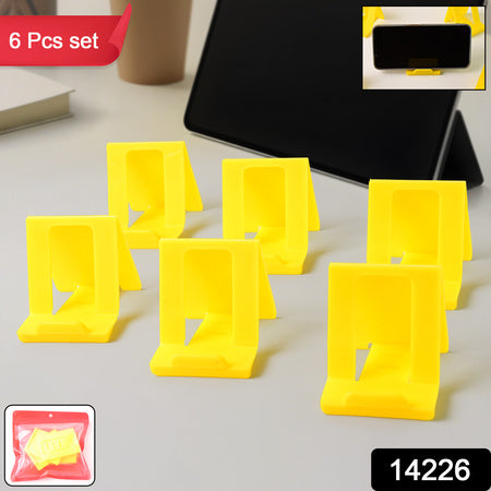 Adjustable Foldable Plastic Mobile Phone Stand (6 Pc  Mix Color) - Zidbik