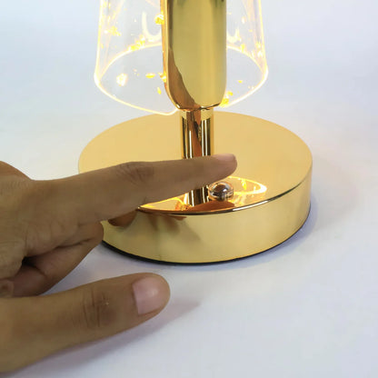 Luxury Golden Crystal Led Double Shade Table Lamp (1 Pc) - Zidbik