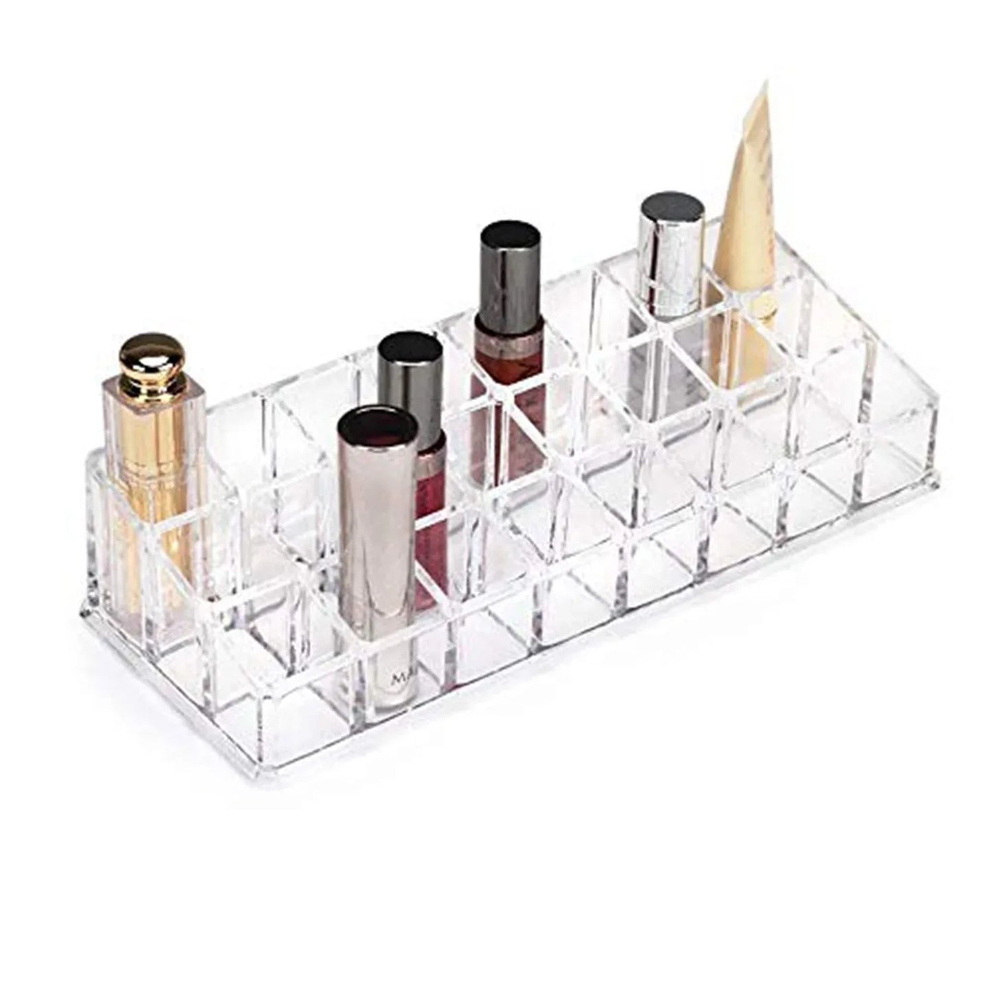 6093 Acrylic Multi Purpose Lipstick Cosmetics Stand Display Holder 24 Section - Zidbik