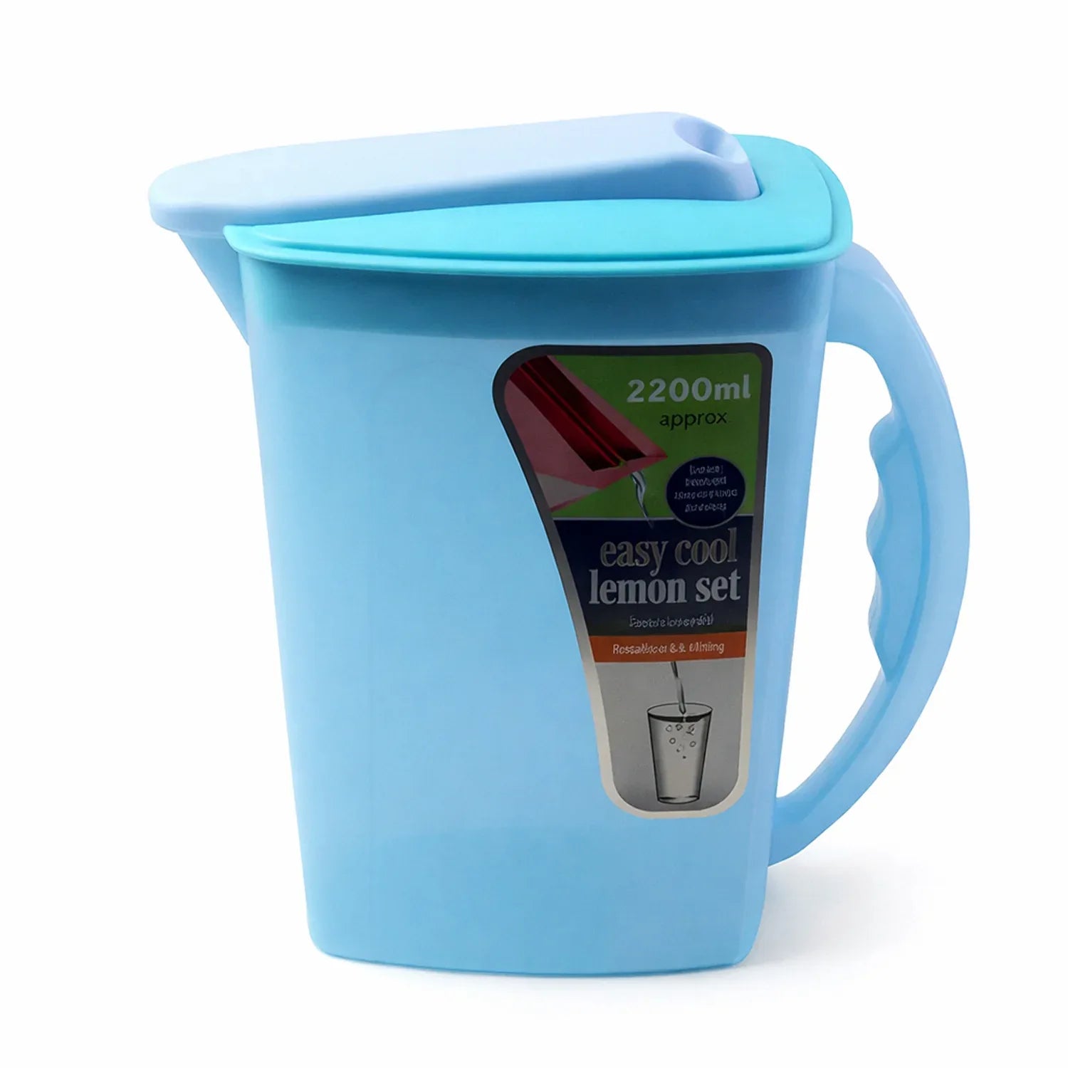 Easy Cool Lemon Set Water Jug With Lid Handle (Approx. 2200 Ml) - Zidbik