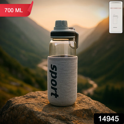 Sports Water Bottle With Protective Sleeve - (1 Pc  700 Ml) - Zidbik