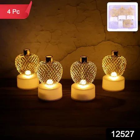 Decorative Apple Shape Led Tealight Candles - (4 Pc) - Zidbik