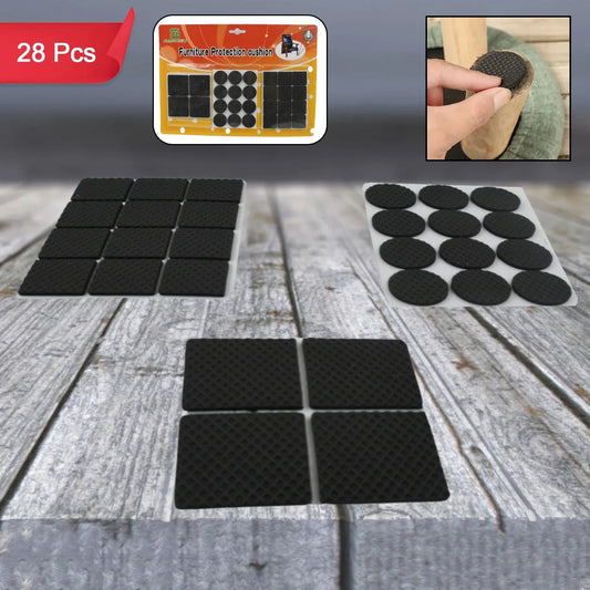 28 Pc Rubber Furniture Pads Self Sticking Non Slip Furniture Noise Insulation Pads - Zidbik