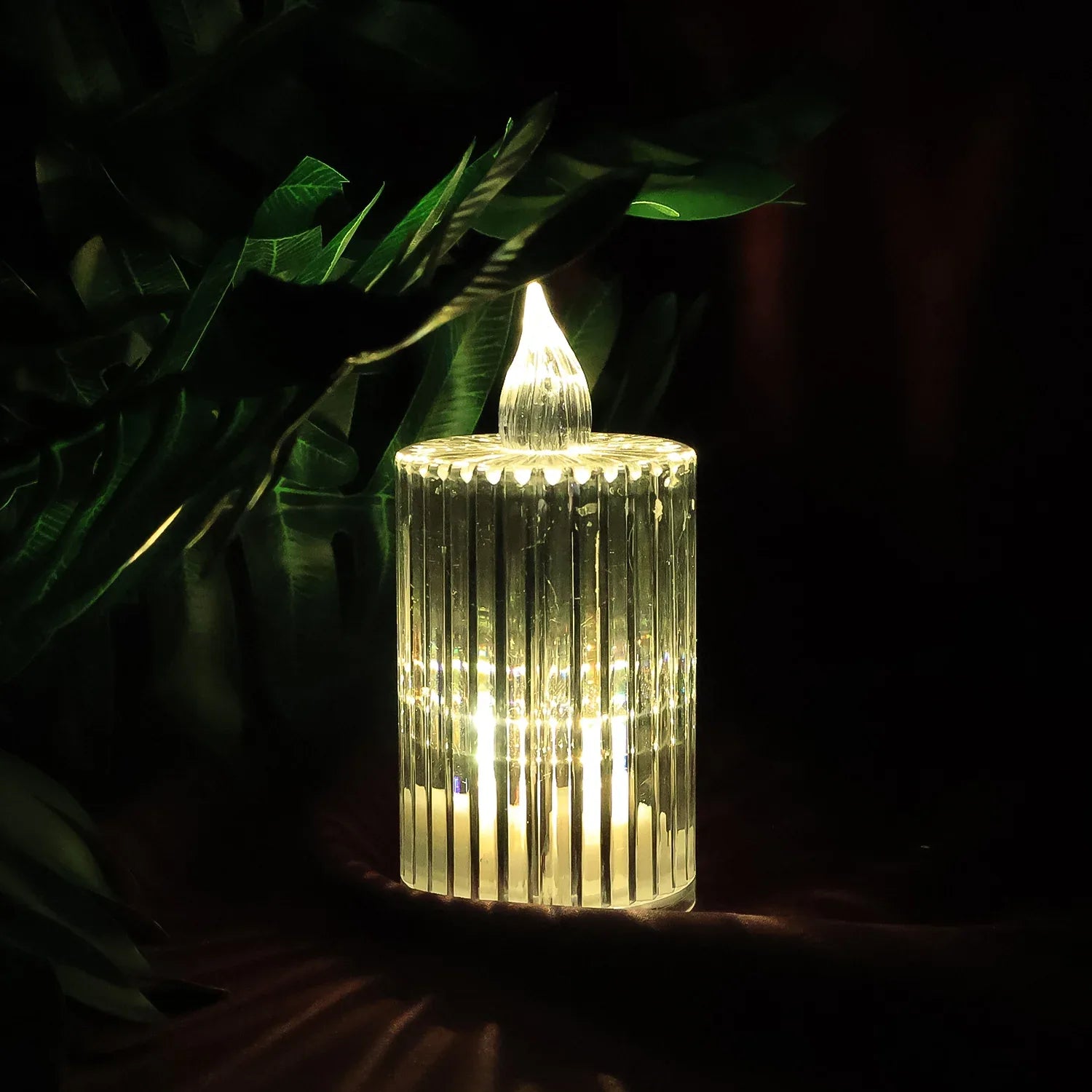 Premium Crystal Effect Led Flameless Candle Lights (5 Pc) - Zidbik