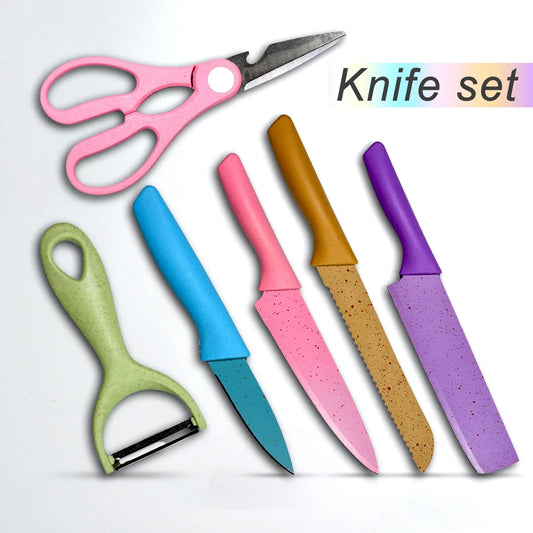 2948 Corrugated 6pc Kitchen Knife Set Professional Box Knife Set 6 Piece Forged Kitchen Knives With Box. - Zidbik