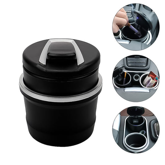 Portable Car Ashtray With Lid And Blue Led Light (1 Pc  With Color Box) - Zidbik