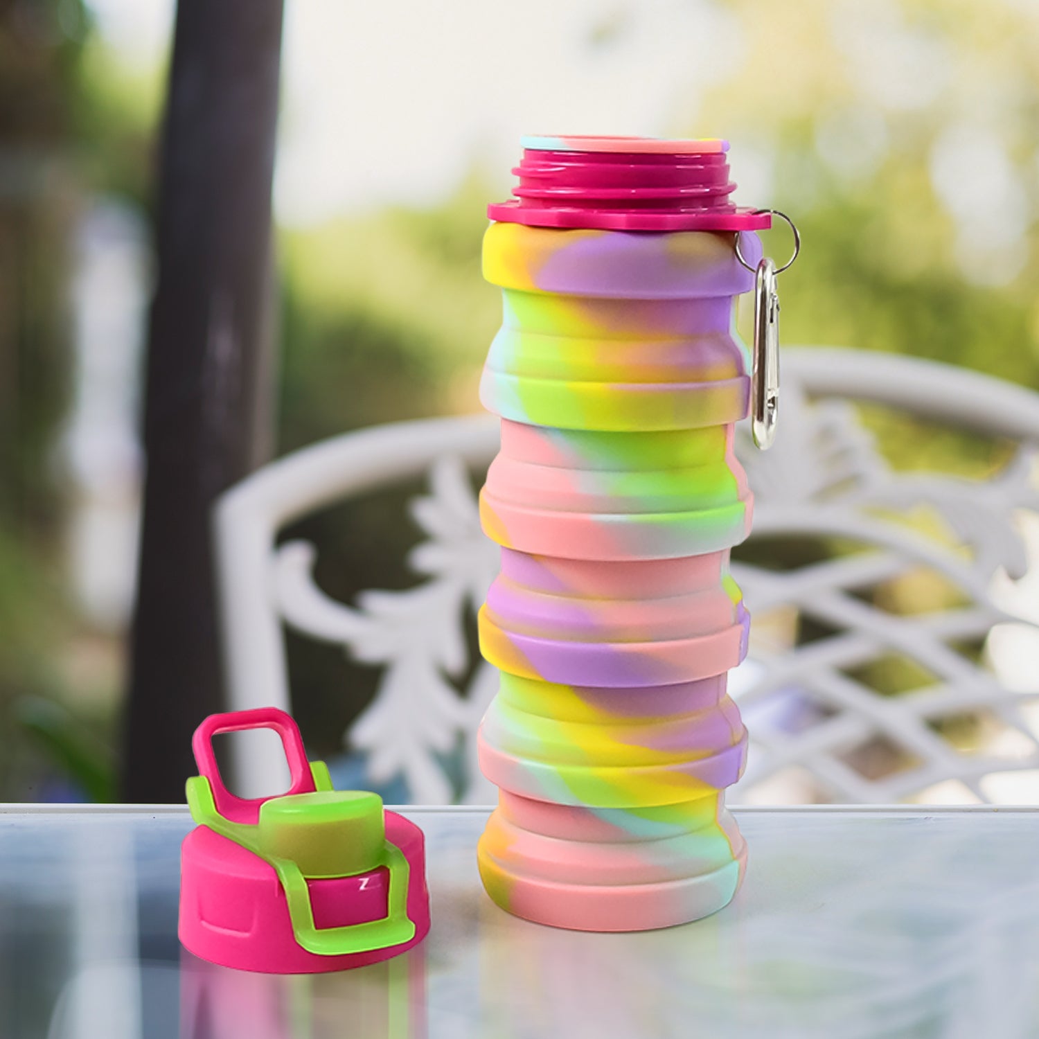 Colorful Collapsible Silicone Water Bottle (1 Pc) - Zidbik