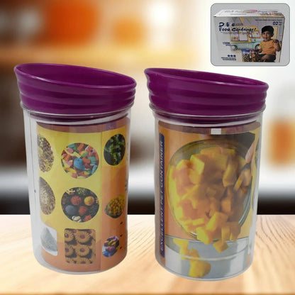 Plastic Premium Quality Kitchen Food Containers Set (1200ml Approx Set Of 2 Pc) - Zidbik