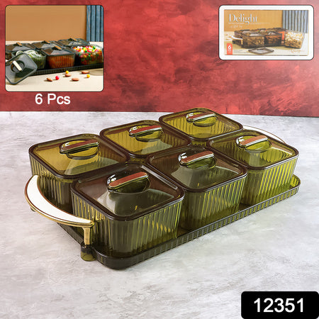 Liger Multipurpose Transparent Spice Jar Set With Tray And Lids 400ml Approx (6 Pc) - Zidbik