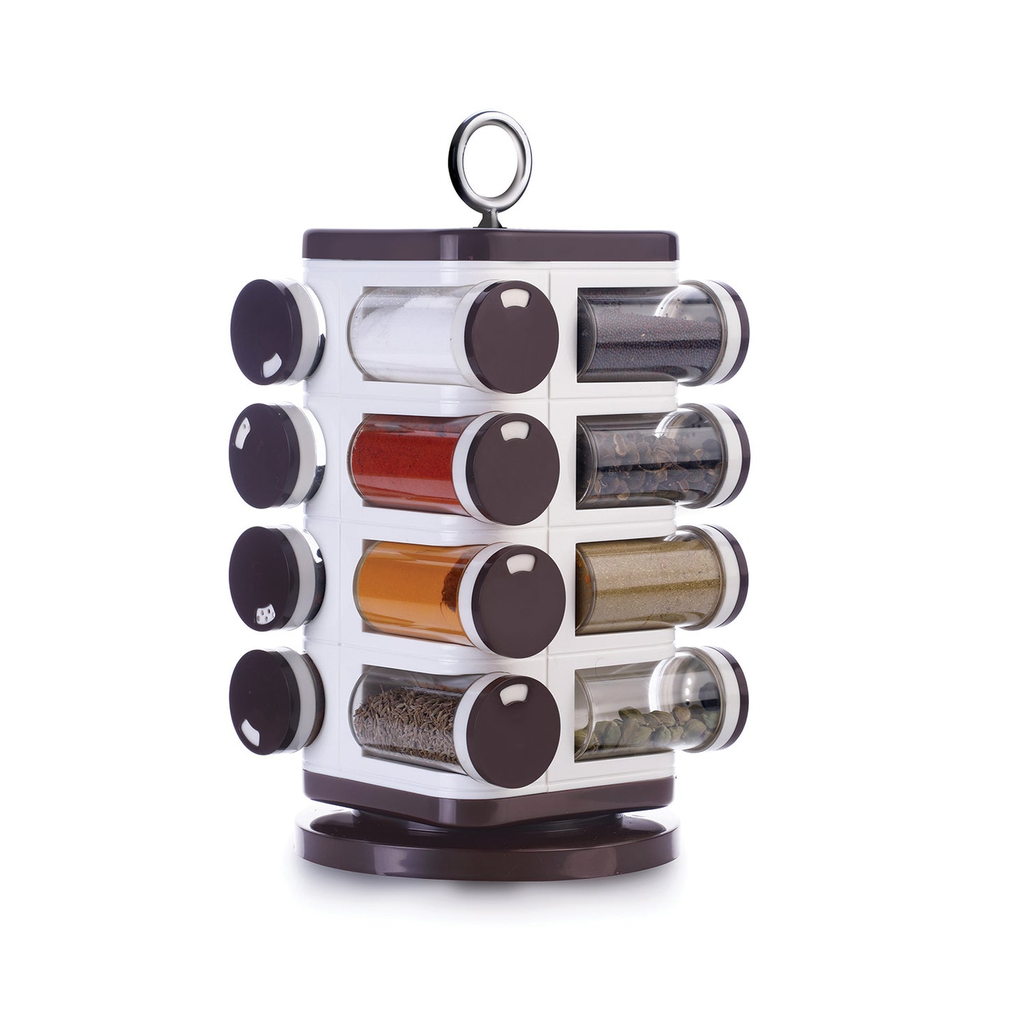 8119 Ganesh Multipurpose Revolving Spice Rack With 16 Pcs Dispenser Each 100 Ml Plastic Spice Abs Material 1 Piece Spice Set 1 Piece Spice Set  (Plastic) - Zidbik