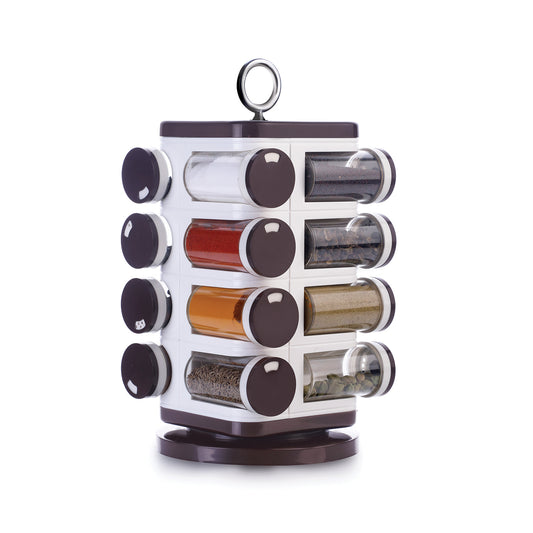 8119 Ganesh Multipurpose Revolving Spice Rack With 16 Pcs Dispenser Each 100 Ml Plastic Spice Abs Material 1 Piece Spice Set 1 Piece Spice Set  (Plastic) - Zidbik