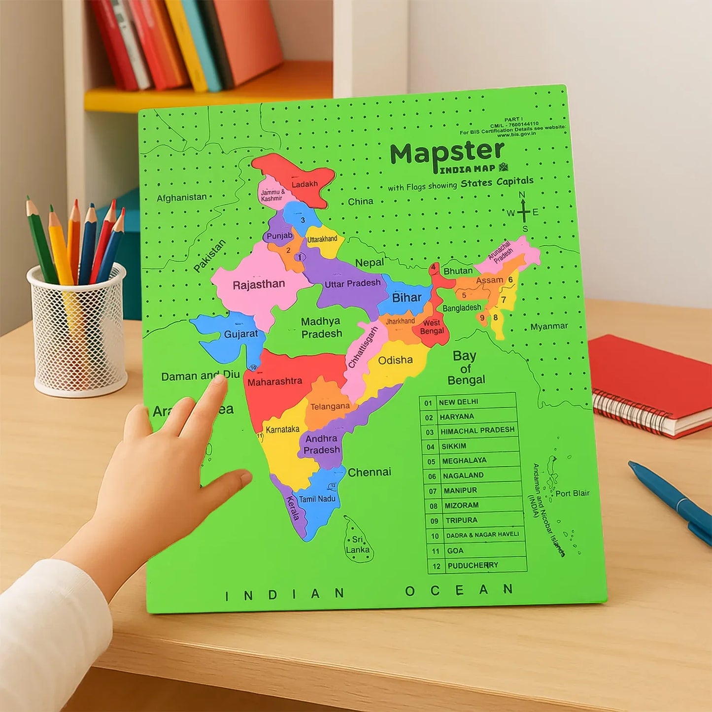 Aditi Mapster India Map Eva Foam Puzzle Set - Zidbik