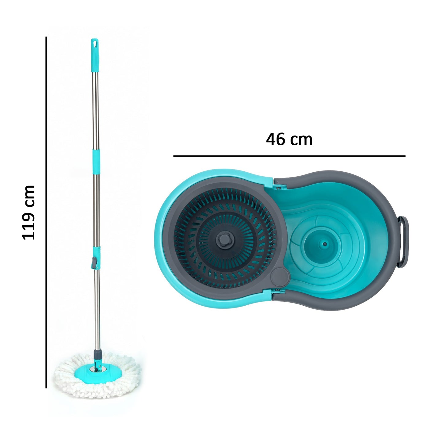 4941 Quick Spin Mop Plastic Spin Bucket Floor Cleaning Easy Wheels  Big Bucket Floor Cleaning Mop With Bucket - Zidbik