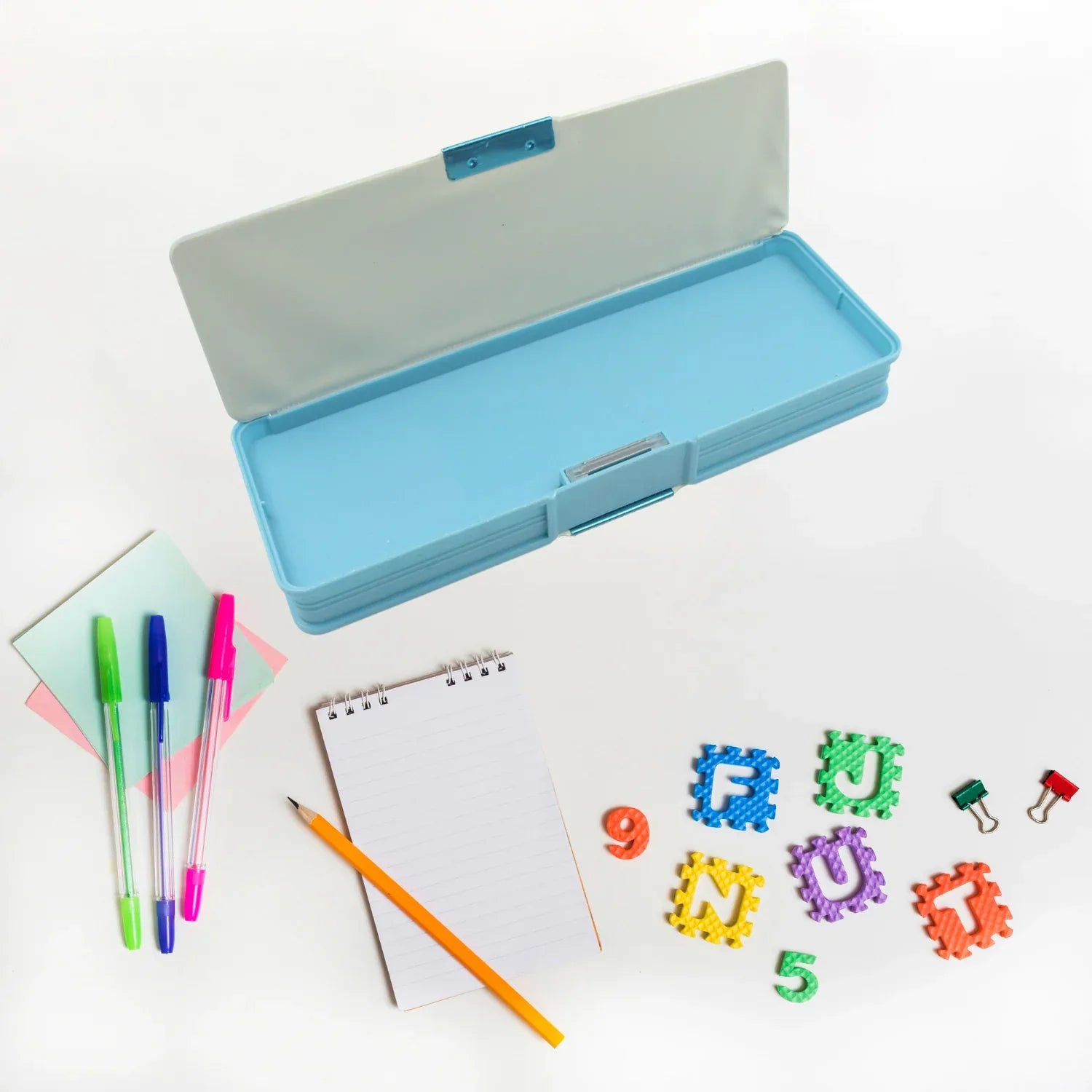 4257 Double Sided Magnetic Geometry Box Pencil Box With Calculator For Boys Art Plastic Pencil Box For Girls And Boys - Zidbik