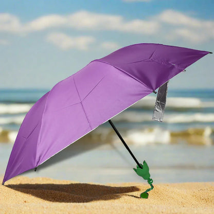 Vegetable Shaped Folding Umbrella Plastic Case Creative Fashion Folding Mini Sun Shade Rain Umbrella Unique Umbrella Sun Uv Protection Cute Design (1 Pc) - Zidbik
