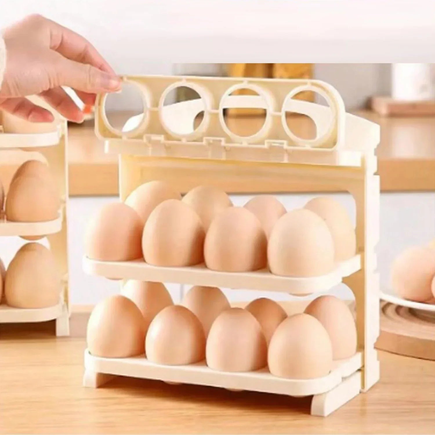 Plastic Foldable Egg Tray 24 Grid Egg Storage Box (1 Pc) - Zidbik