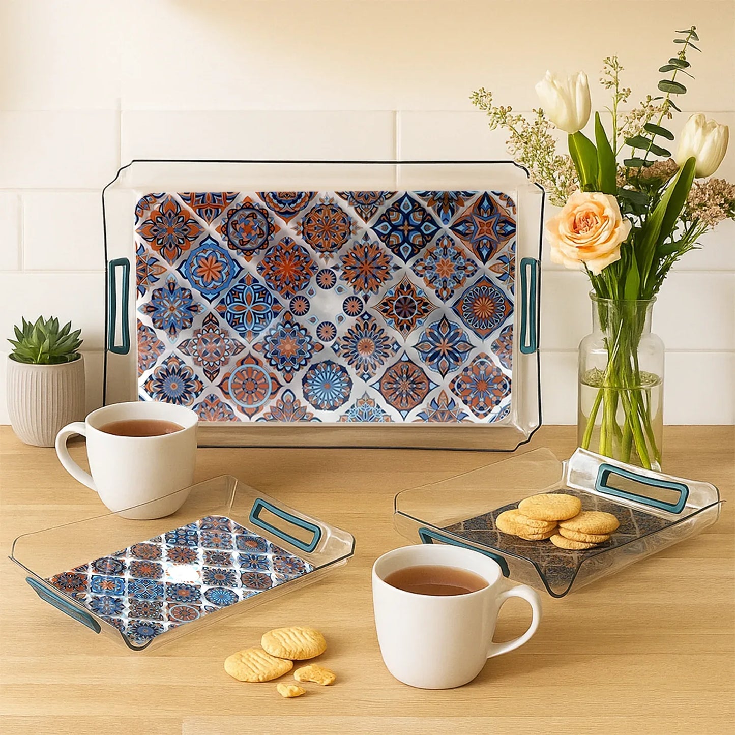 Supermom 3-piece Multipurpose Serving Tray - (3 Pc Set) - Zidbik