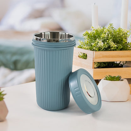 Apex Double Wall Inner Steel Travel Glass (500ml) Approx (1 Pc  Mix Color) - Zidbik