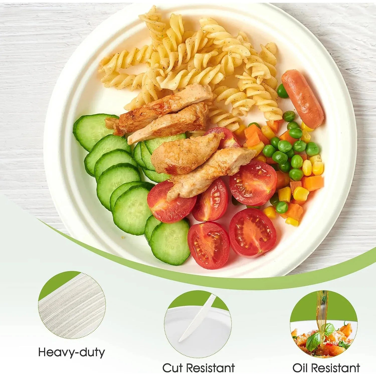Vegnar Disposable Round Food Serving Plate (10 Pc) - Zidbik