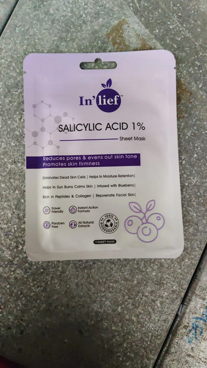 Inlief Salicylic Acid 1 Clarifying Pore-refining Facial Sheet Mask (1 Pc) - Zidbik
