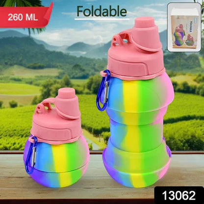 Flexible Collapsible Silicone Sports Water Bottle (260 Ml 20 Cm Folding) - Zidbik