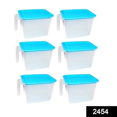 2454 Air Tight Unbreakable Big Size 1100 Ml Square Shape Kitchen Storage Container (Set Of 6) - Zidbik