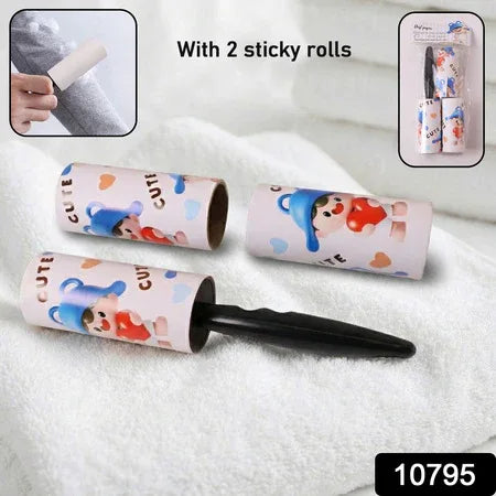 Reusable Sticky Lint Roller With Handle (1 Set) - Zidbik