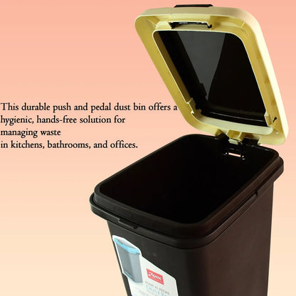 Apex Push N Pedal Plastic Dustbin 10l Capacity (1 Pc) - Zidbik