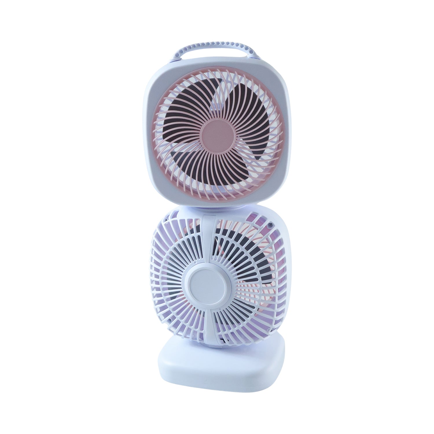 Portable Dual Head Usb Rechargeable Table Fan (1 Pc)