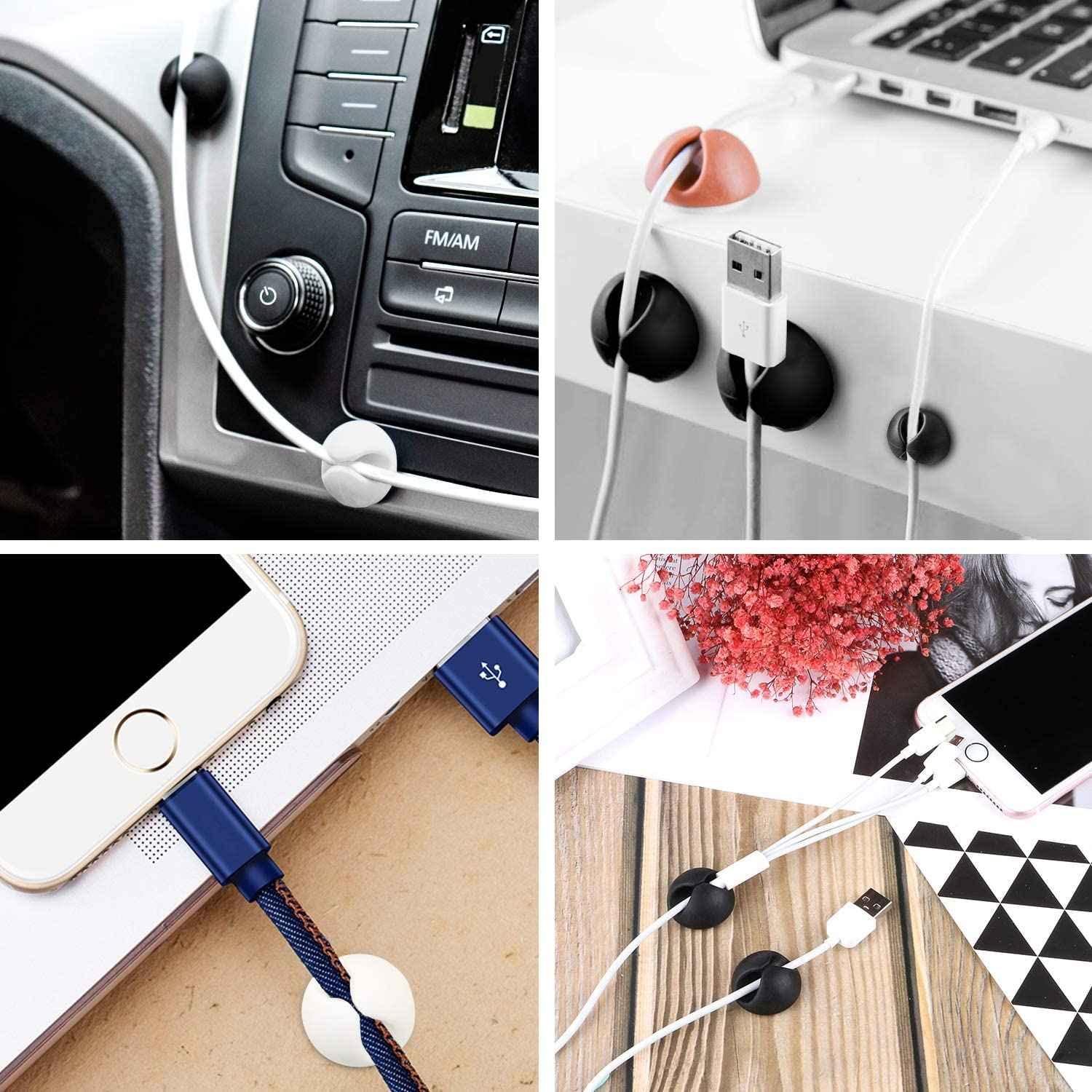 1334 Cable Clips Multi Purpose Cable Organizer  Wire Holder For Desk And Table Use - Zidbik