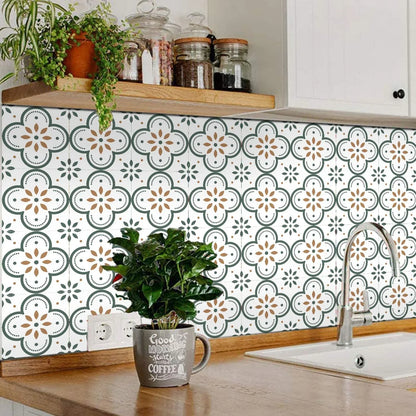 Peel And Stick Floor Tiles Kitchen Bathroom Backsplash Sticker Detachable Waterproof Diy Tile Stickers For Wall Decoration Tiles Home Decoration (8x8 Inch 1 Pc Tiles) - Zidbik