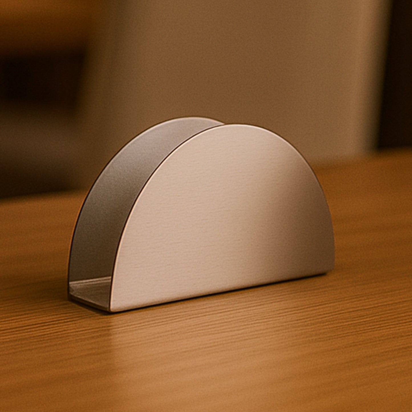 Stainless Steel Half-moon Shaped Tissue Paper Napkin Holder Stand (1 Pc) - Zidbik