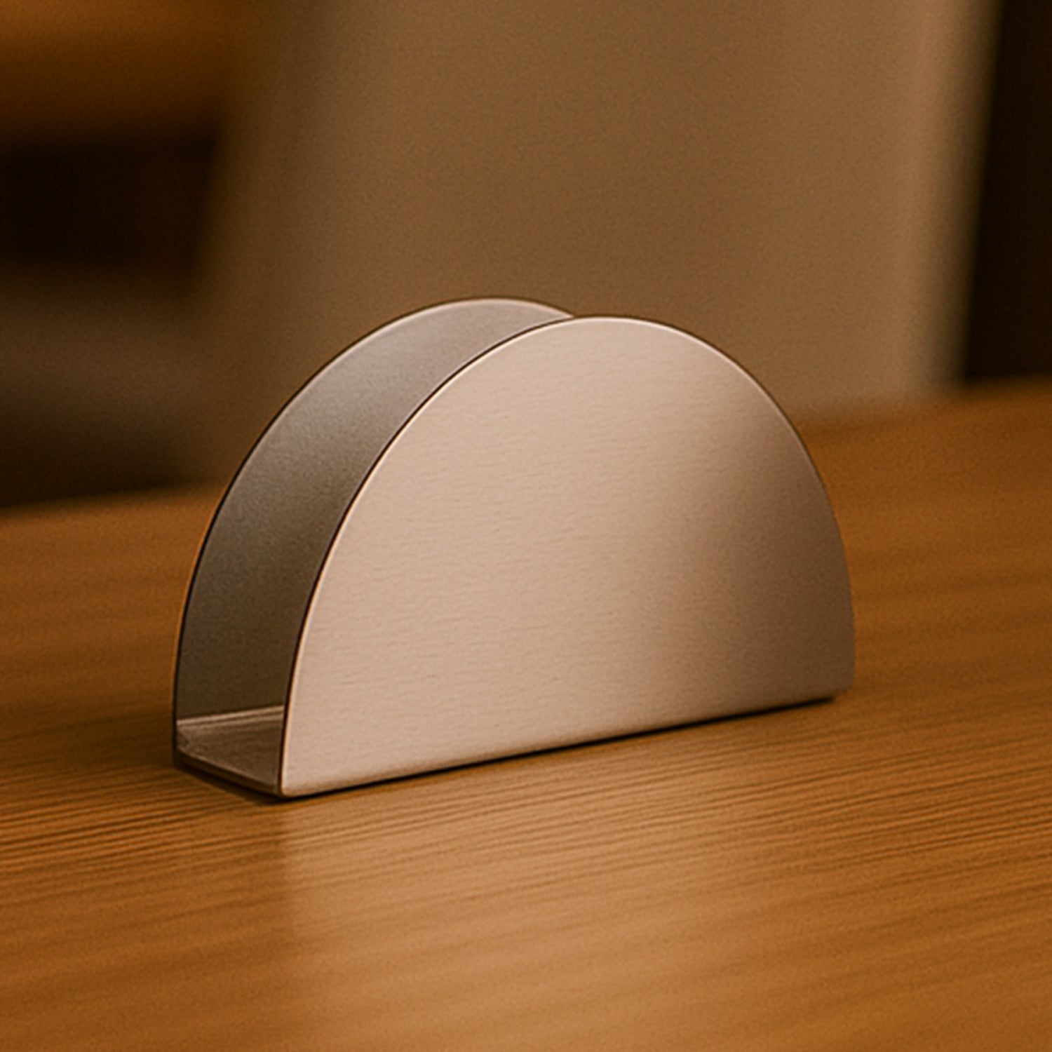 Stainless Steel Half-moon Shaped Tissue Paper Napkin Holder Stand (1 Pc) - Zidbik