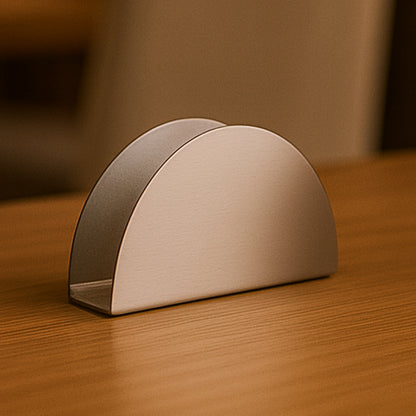 Stainless Steel Half-moon Shaped Tissue Paper Napkin Holder Stand (1 Pc) - Zidbik