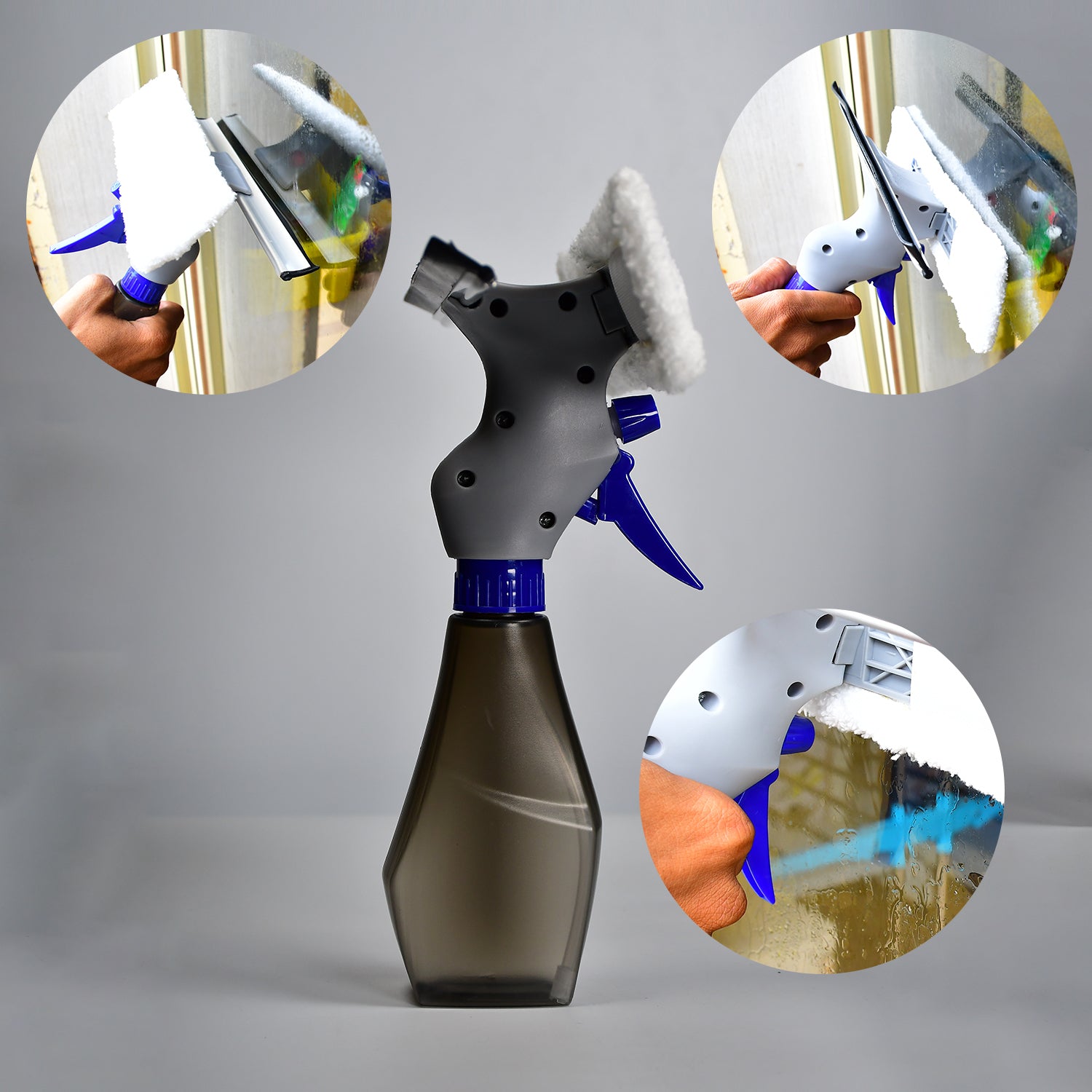 4946 Plastic Easy Glass Cleaner 3 In 1 Spray Type Cleaning Brush Pack Of 1 - Zidbik