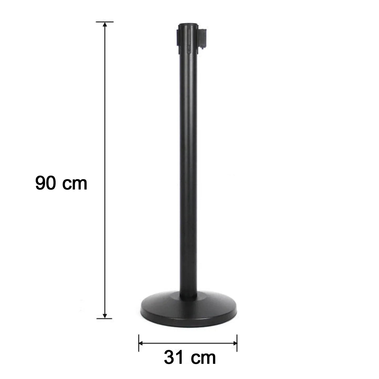 Heavy Duty Retractable Belt Crowd Control Pole With Sturdy Base 1 Pc - Zidbik