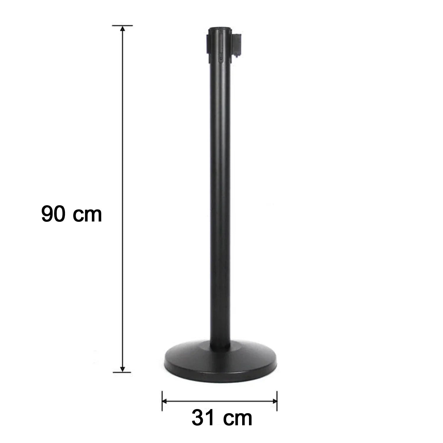 Heavy Duty Retractable Belt Crowd Control Pole With Sturdy Base 1 Pc - Zidbik