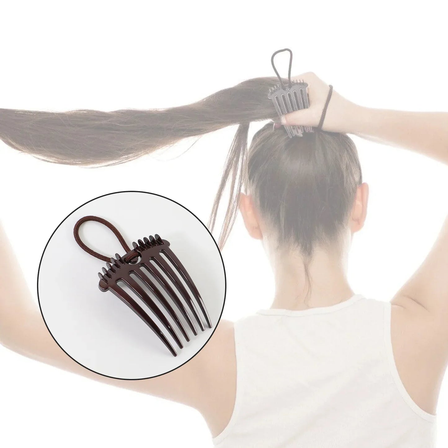 Ponytail Comb With Elastic Loop - (1 Pc) - Zidbik