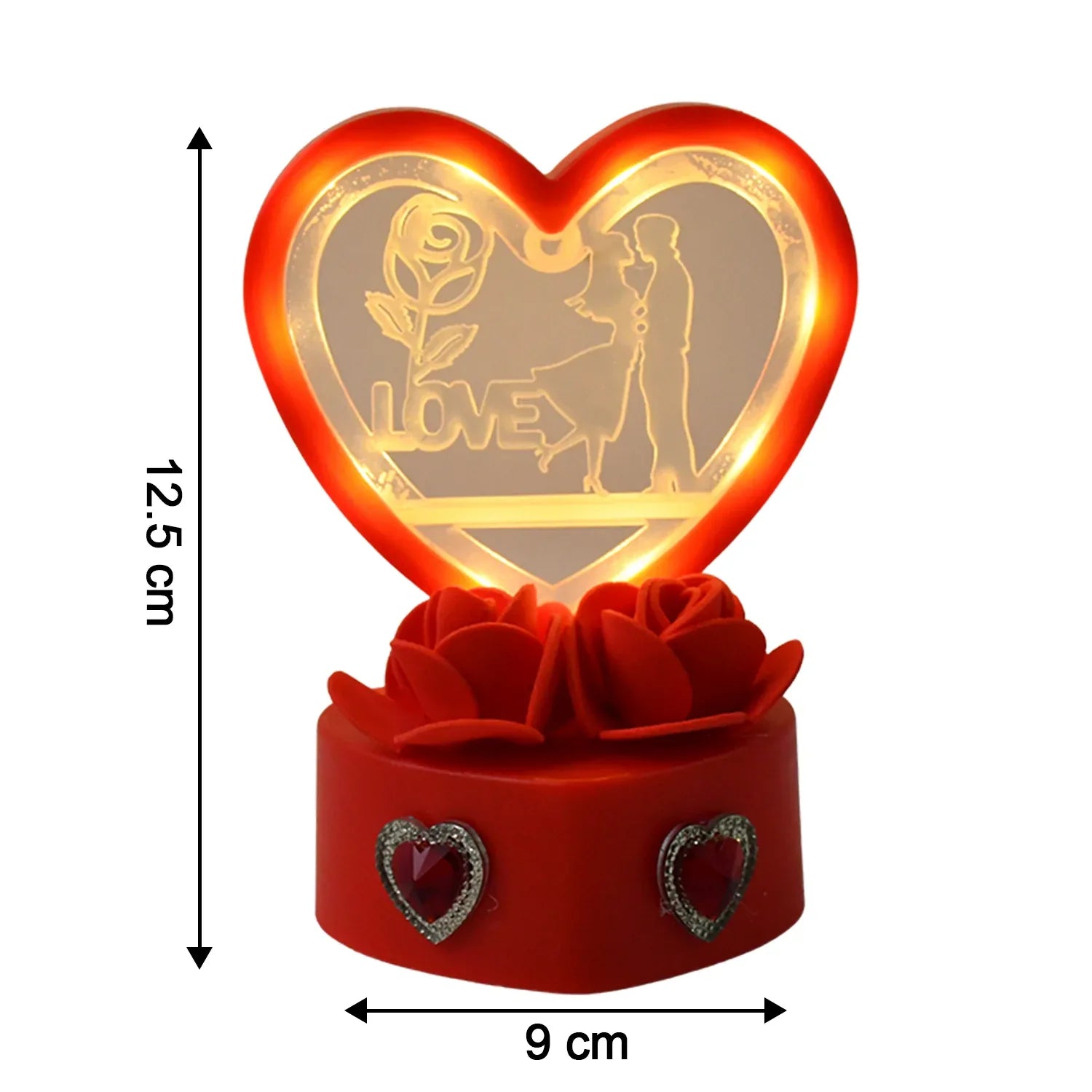 Heart-shaped Love Couple Decorative Showpiece (1 Pc) - Zidbik
