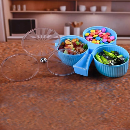 Premium 3-compartment Revolving Dry Fruit Box (1 Pc) - Zidbik