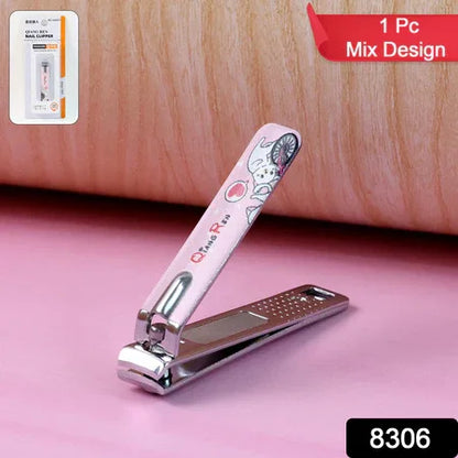 Cute Nail Clipper With Nail Catcher Nail File - Stainless Steel (1 Pc) - Zidbik