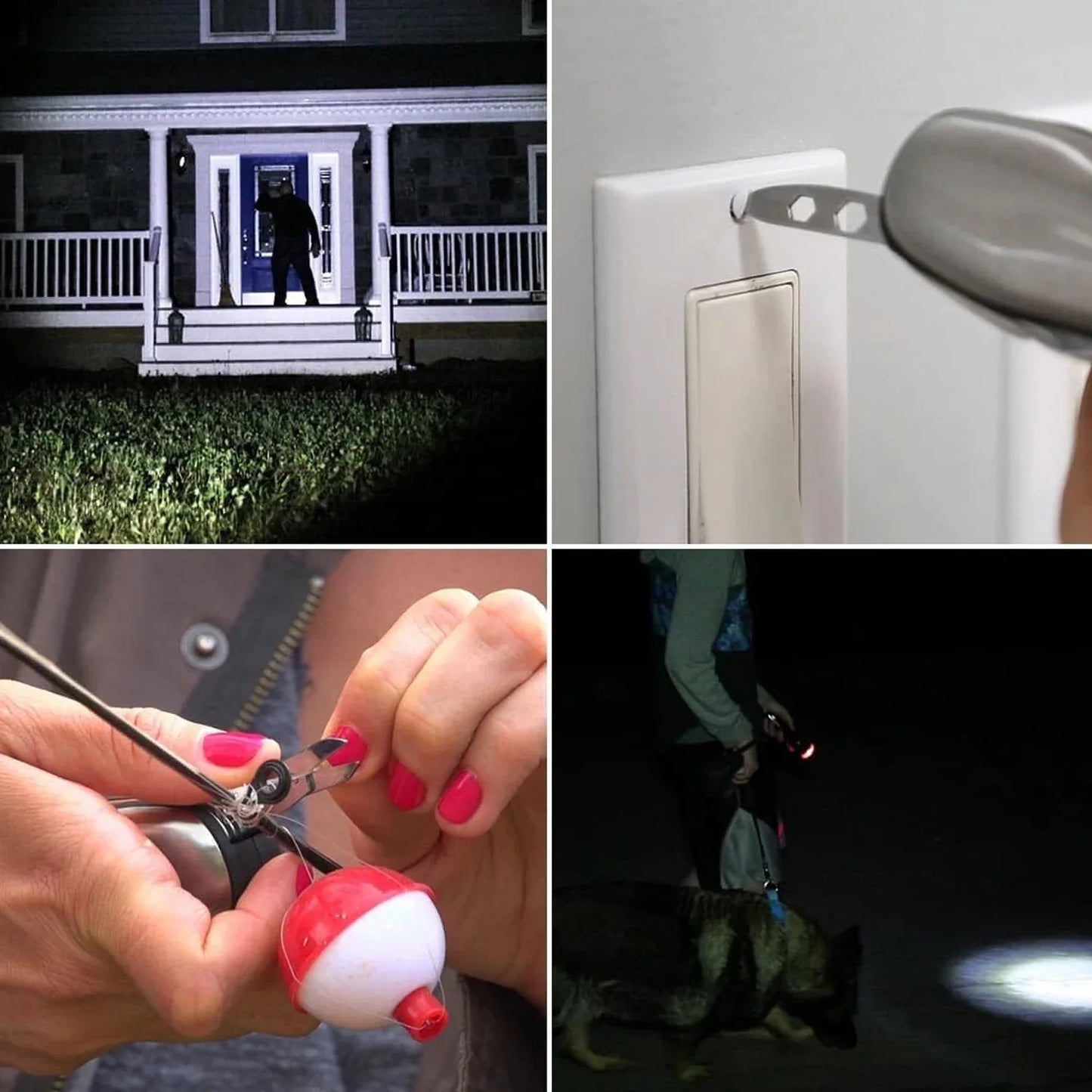 Battery Operated Multi Tool Led Flashlight All In One Tool Light (1 Pc Battery Not Included) - Zidbik