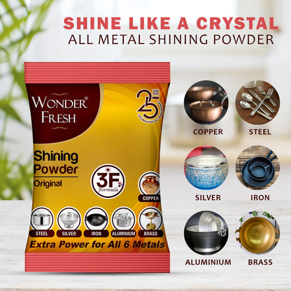 Shining Powder Cleans And Polishes Copper Brass Silver Aluminum Iron And Steel Removes Tarnish And Oxidation (200 Gm) - Zidbik