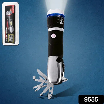 Battery Operated Multi Tool Led Flashlight All In One Tool Light (1 Pc Battery Not Included) - Zidbik