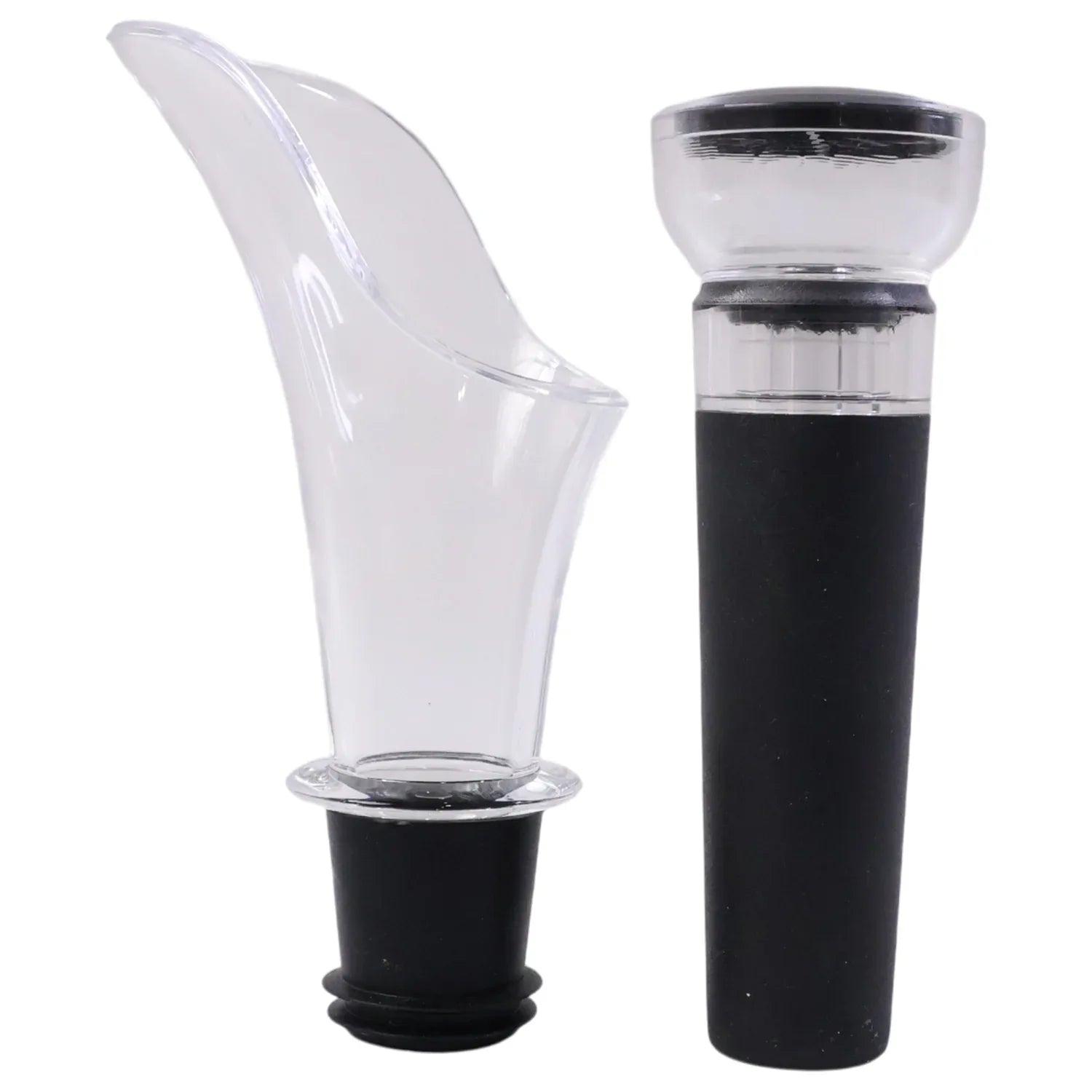 Premium Wine Poorer And Vacuum Bottle Stopper Set (2 Pc) - Zidbik