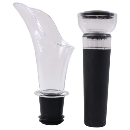 Premium Wine Poorer And Vacuum Bottle Stopper Set (2 Pc) - Zidbik