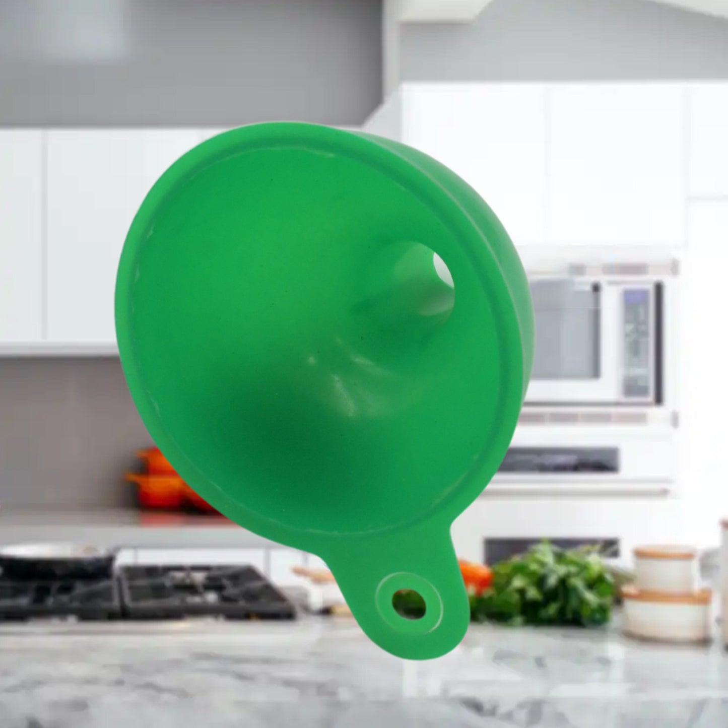 4237 Silicone Funnel For Pouring Oil Sauce Water Juice And Small Food-grainsfood Grade Silicone Funnel (1 Pc Green) - Zidbik