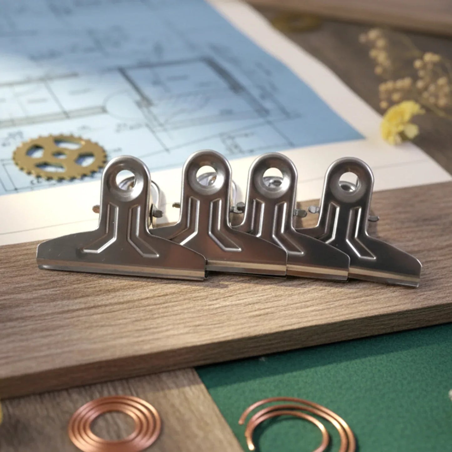 Heavy Duty Metal Paper Clamp Clips (4 Pc) - Zidbik